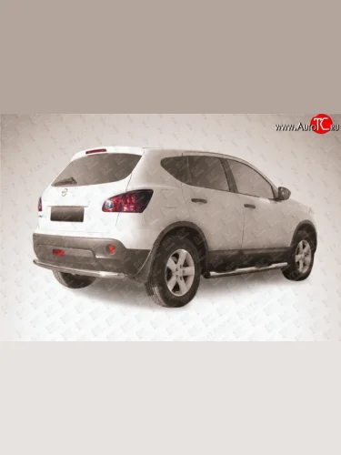 Защита заднего бампера из трубы диаметром 57 мм Slitkoff (Нержавейка) Nissan Qashqai  1 J10 (2007-2010) дорестайлинг
