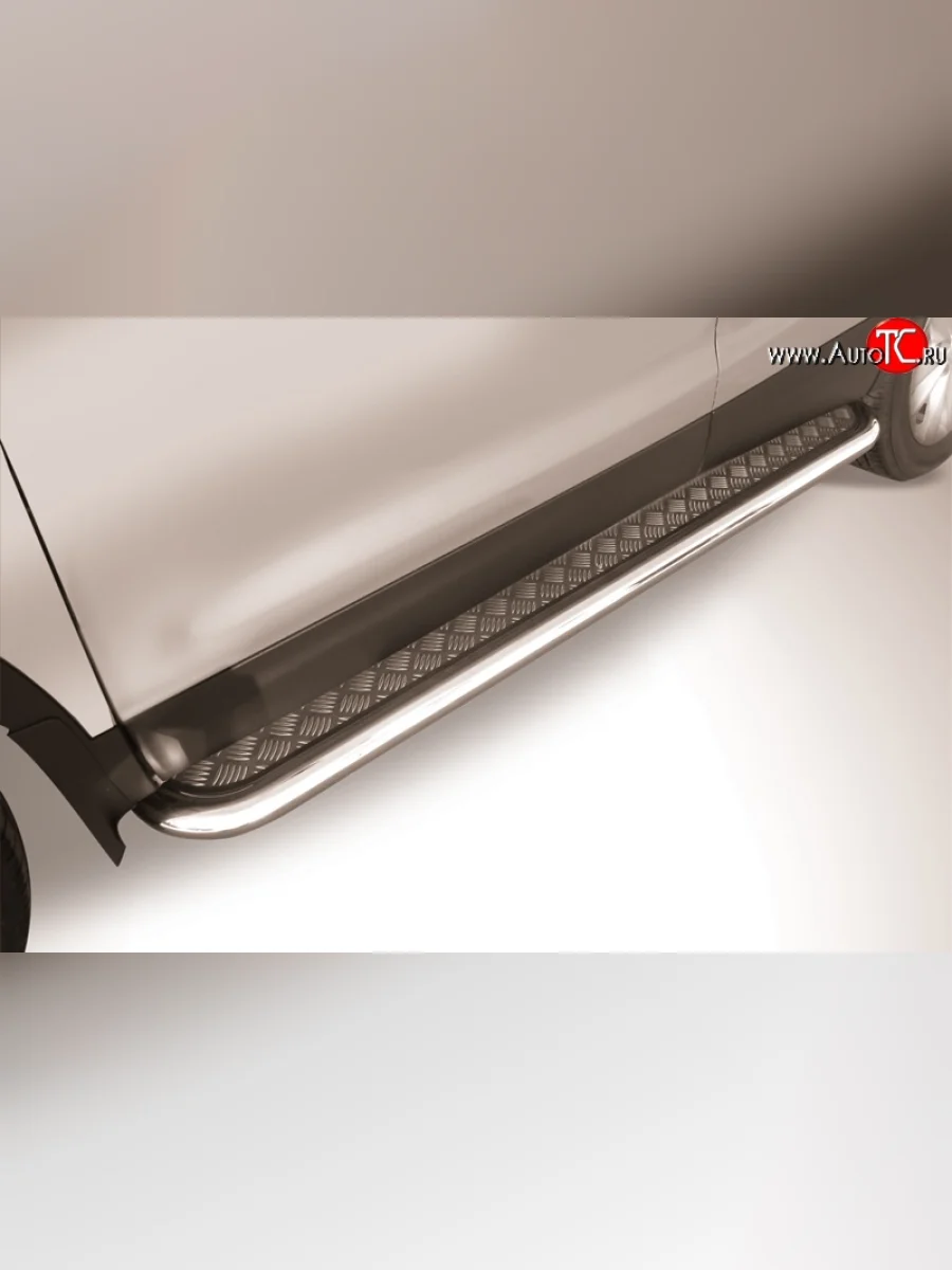 Широкая защита порогов из трубы диаметром 57 мм Slitkoff Nissan Qashqai 2 J11 дорестайлинг (2013-2019)  в Самаре Самарской области