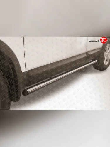 Защита порогов из круглой трубы диаметром 57 мм Slitkoff (Нержавейка) Nissan Qashqai +2 1 J10 дорестайлинг (2008-2010)