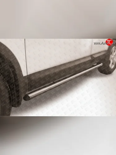 Защита порогов из круглой трубы диаметром 57 мм Slitkoff (Нержавейка) Nissan Qashqai +2  1 (2010-2014) J10 рестайлинг