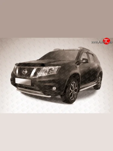 Одинарная защита переднего бампера диаметром 42 мм Slitkoff Nissan Terrano  D10 (2013-2022) дорестайлинг, рестайлинг