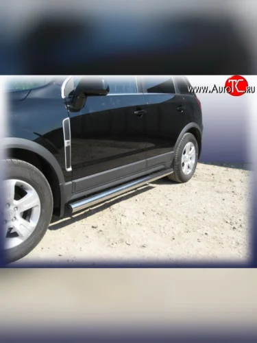 Защита порогов из круглой трубы диаметром 57 мм Slitkoff Opel Antara (2006-2010)