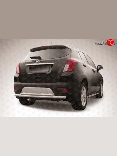 Двойная защита заднего бампера из двух труб диаметром 57 и 42 мм Slitkoff Opel Mokka (2012-2016)  дорестайлинг