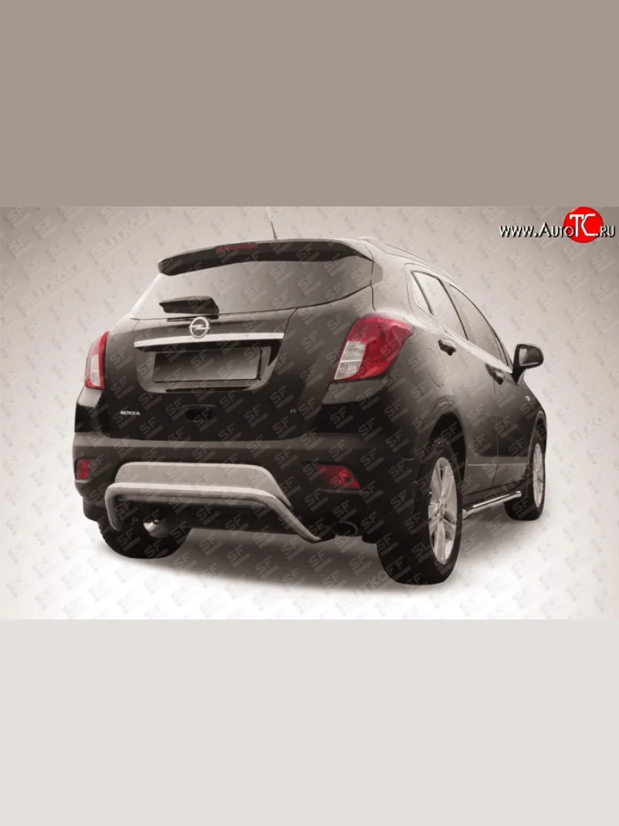 Защита заднего бампера (Ø57 мм скоба, нержавейка) Slitkoff Opel Mokka  дорестайлинг (2012-2016)  в Перми Пермском крае