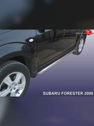 Защита порогов из круглой трубы диаметром 57 мм Slitkoff Subaru Forester  SH (2008-2013)