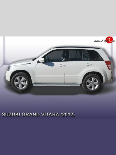 Защита порогов из круглой трубы диаметром 76 мм Slitkoff Suzuki Grand Vitara  JT 5 дверей (2012-2016) 2-ой рестайлинг