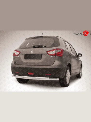 Двойная защита заднего бампера из двух труб диаметром 57 и 42 мм Slitkoff Suzuki SX4  JYB, JYA (2013-2016) хэтчбэк дорестайлинг