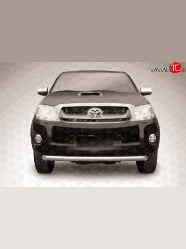 Защита переднего бампера Slitkoff (Ø 57, радиусная) (Нержавеющая сталь) Toyota Hilux  AN20,AN30 (2011-2016)  2-ой рестайлинг