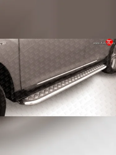 Широкая защита порогов Slitkoff Toyota Highlander  XU40 (2010-2013) рестайлинг