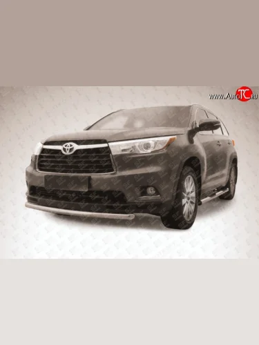 Защита переднего бампера из короткой трубы диаметром 57 мм Slitkoff Toyota Highlander  XU50 (2013-2017) дорестайлинг