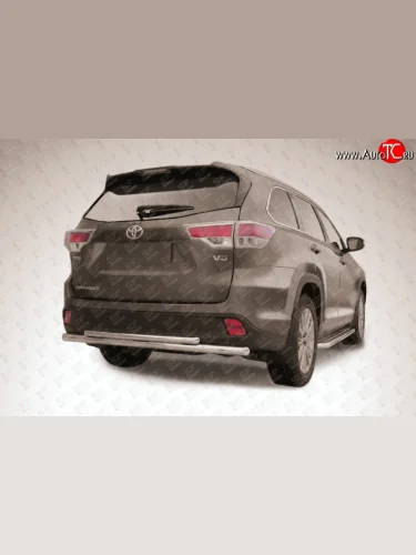 Двойная защита заднего бампера из двух труб диаметром 57 и 42 мм Slitkoff Toyota Highlander  XU50 (2013-2017) дорестайлинг