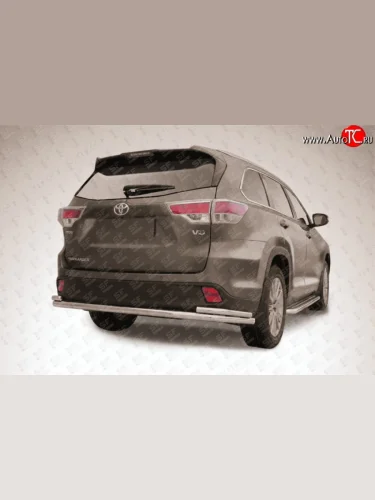Двойная защита заднего бампера из трёх труб диаметром 57 и 42 мм Slitkoff Toyota Highlander  XU50 (2013-2017) дорестайлинг