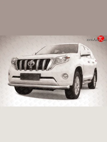 Одинарная защита переднего бампера диаметром 76 мм Slitkoff Toyota Land Cruiser Prado  J150 (2013-2017) 1-ый рестайлинг
