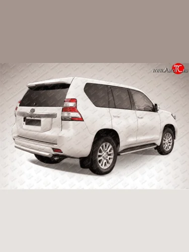 Защита заднего бампера из короткой трубы диаметром 76 мм Slitkoff Toyota Land Cruiser Prado  J150 (2013-2017) 1-ый рестайлинг