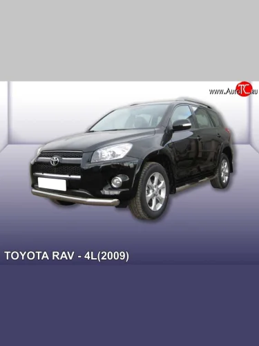 Одинарная защита переднего бампера диаметром 76 мм Slitkoff Toyota RAV4  XA30 (2009-2010) 5 дв. удлиненный 1-ый рестайлинг