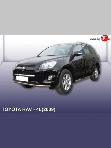 Одинарная защита переднего бампера из трубы диаметром 57 мм Slitkoff Toyota RAV4  XA30 (2009-2010) 5 дв. удлиненный 1-ый рестайлинг