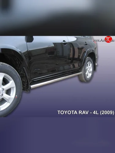 Защита порогов из круглой трубы диаметром 57 мм Slitkoff Toyota RAV4 XA30 5 дв. удлиненный дорестайлинг (2003-2008)