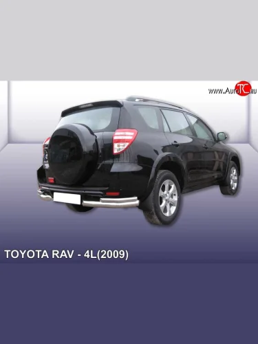 Защита заднего бампера из двойных боковых уголков с диаметром труб 76 и 42 мм Slitkoff Toyota RAV4  XA30 (2009-2010) 5 дв. удлиненный 1-ый рестайлинг