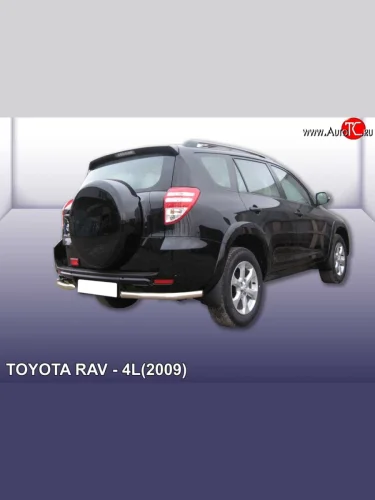 Защита заднего бампера Slitkoff (Ø 57 мм, уголки) (Нержавеющая сталь) Toyota RAV4  XA30 (2009-2010) 5 дв. удлиненный 1-ый рестайлинг