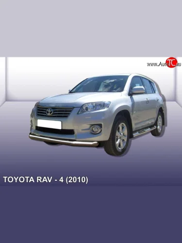 Одинарная защита переднего бампера диаметром 76 мм Slitkoff Toyota RAV4  XA30 (2010-2013) 5 дв. 2-ой рестайлинг