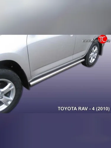 Защита порогов из круглой трубы диаметром 57 мм Slitkoff Toyota RAV4  XA30 (2010-2013) 5 дв. 2-ой рестайлинг