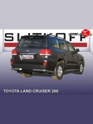 Защита заднего бампера из двух боковых уголков диаметром 76 мм Slitkoff Toyota Land Cruiser  200 (2007-2012) дорестайлинг