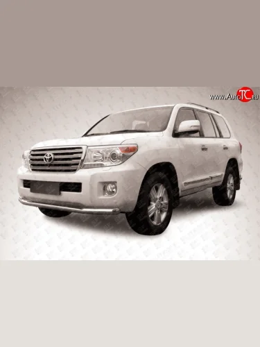 Одинарная защита переднего бампера из трубы диаметром 76 мм Slitkoff Toyota Land Cruiser 200 1-ый рестайлинг (2012-2015)