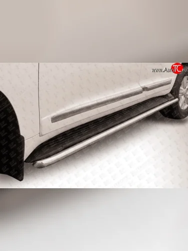 Защита штатных порогов из круглой трубы диаметром 42 мм Slitkoff Toyota Land Cruiser 200 1-ый рестайлинг (2012-2015)