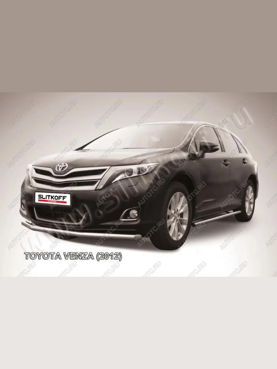 Защита переднего бампера d57 мм Slitkoff Toyota Venza GV10 рестайлинг (2012-2016) (нержавейка полированная)  в Самаре Самарской области