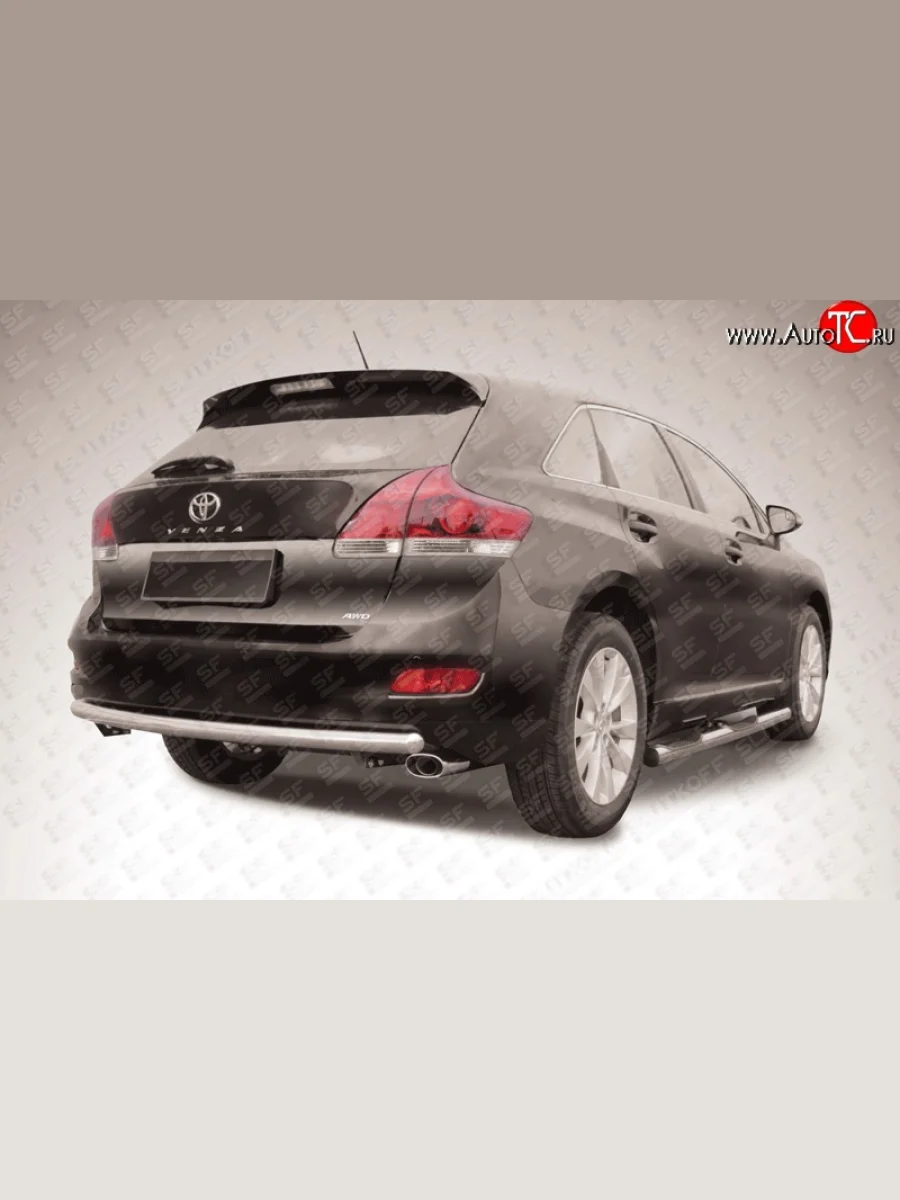 Защита заднего бампера из трубы диаметром 57 мм (рестайлинг) Slitkoff  Toyota Venza (2012-2016) GV10 (Цвет: нержавеющая полированная сталь)  в Самаре Самарской области