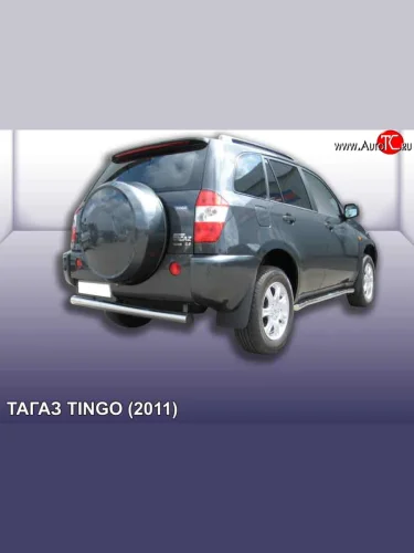 Одинарная защита заднего бампера из трубы диаметром 76 мм Slitkoff ТАГАЗ Tingo (2011-2014)