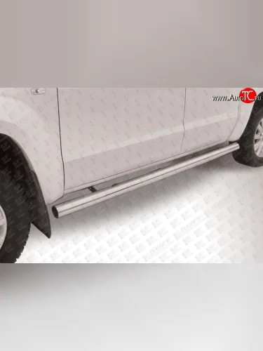 Защита порогов из круглой трубы диаметром 76 мм Slitkoff Volkswagen Amarok дорестайлинг (2009-2016)