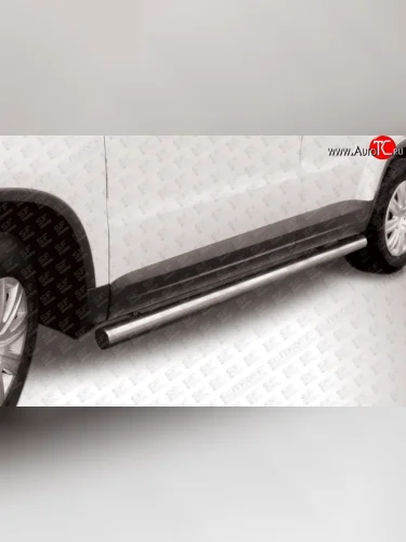 Защита порогов из круглой трубы диаметром 76 мм Slitkoff Volkswagen Tiguan  NF (2011-2017) рестайлинг