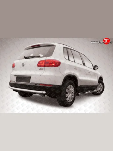 Защита заднего бампера из трубы диаметром 57 мм Slitkoff Volkswagen Tiguan  NF (2011-2017) рестайлинг