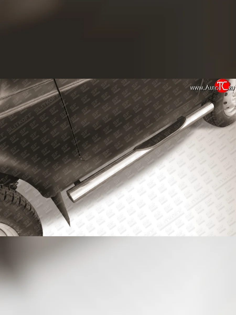 Защита порогов (Ø76 с проступью, нержавейка) Slitkoff Лада ВАЗ нива 4х4 2131 (Legend) 5 дв. 2-ой рестайлинг (2021-2025)  в Перми Пермском крае