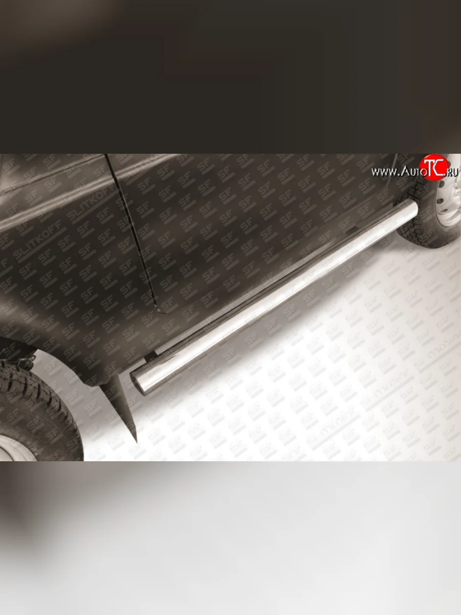 Защита порогов (Ø76, нержавейка) Slitkoff Лада ВАЗ Нива 4х4 2121 3 дв. дорестайлинг (1977-2019)  в Перми Пермском крае