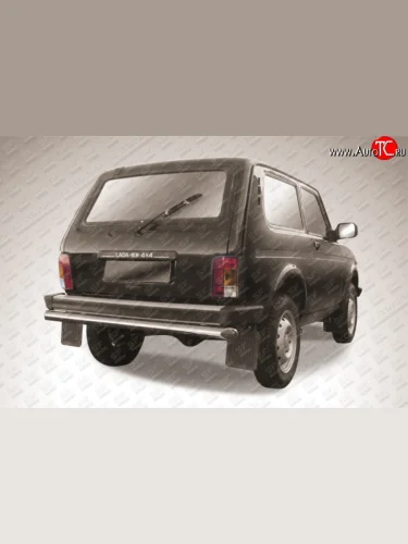 Защита заднего бампера (Ø57 мм, нержавейка) Slitkoff Лада ВАЗ Нива 4х4 2121 3 дв. дорестайлинг (1977-2019)