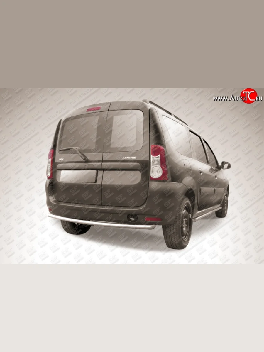 Одинарная защита заднего бампера из трубы диаметром 42 мм Slitkoff Лада ВАЗ Ларгус дорестайлинг R90 (2012-2021) (Цвет: нержавеющая полированная сталь)  с доставкой в г. Пермь