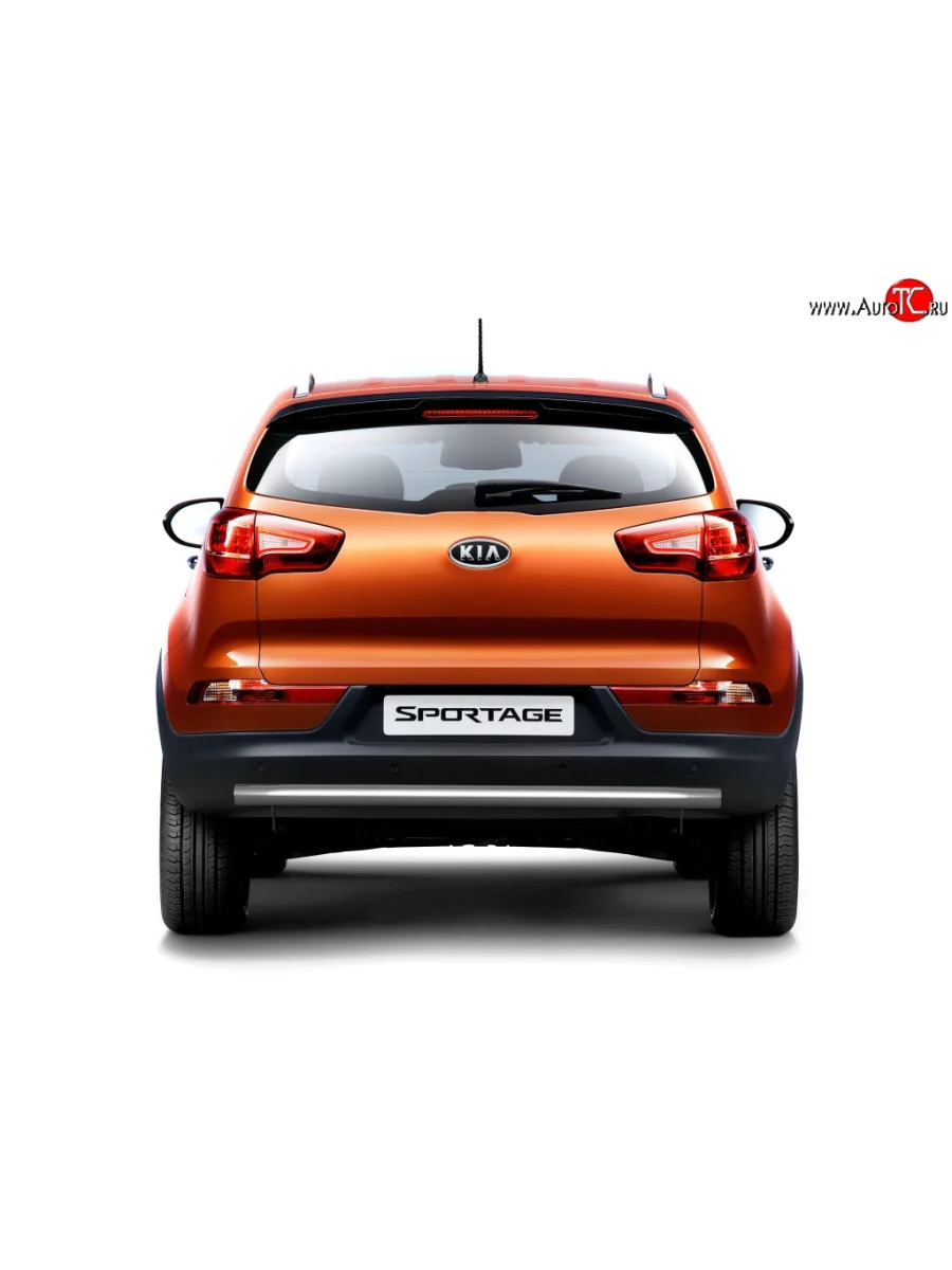 Короткая защита заднего бампера Petroil-Tuning 63 мм  KIA Sportage (2010-2016) 3 SL (Нержавеющая полированная сталь)  в Самаре Самарской области