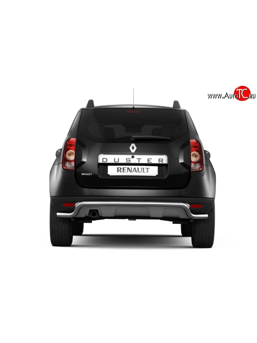 Защита Petroil Tuning заднего бампера диаметром 51 мм с изгибом под факоп Renault Duster HS дорестайлинг (2010-2015) (Нержавеющая полированная сталь)  с доставкой в г. Пермь