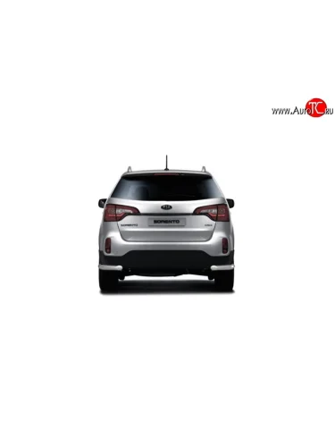 Защита заднего бампера из двух боковых уголков диаметром 63 мм Petroil Tuning (Нержавеющая полированная сталь) KIA Sorento  XM (2012-2015) рестайлинг