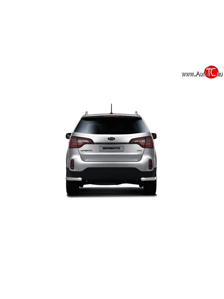 Защита заднего бампера из двух боковых уголков диаметром 63 мм Petroil Tuning KIA Sorento XM рестайлинг (2012-2015) (Нержавеющая полированная сталь)  с доставкой в г. Керчь