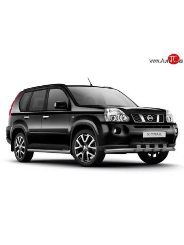 Защита переднего бампера из трубы диаметром 63 мм с зубьями Petroil Tuning Nissan X-trail  2 T31 (2007-2011) дорестайлинг