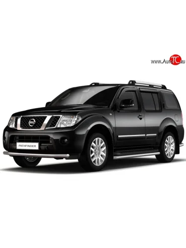 Одинарная защита переднего бампера диаметром 63 мм Petroil Tuning Nissan Pathfinder  R51 (2004-2007) дорестайлинг