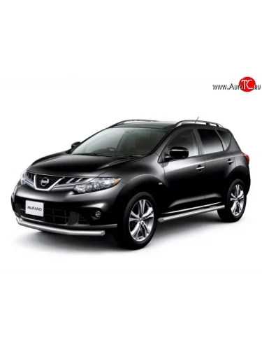 Защита порогов из круглой трубы диаметром 63 мм Petroil Tuning Nissan Murano  2 Z51 (2008-2016) дорестайлинг, рестайлинг