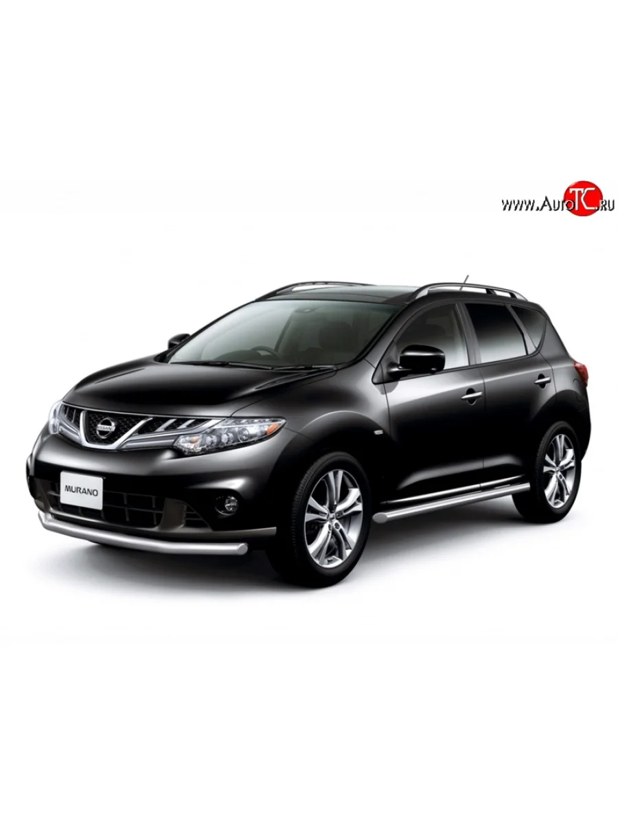 Защита порогов из круглой трубы диаметром 63 мм Petroil Tuning  Nissan Murano (2008-2016) 2 Z51  с доставкой в г. Керчь
