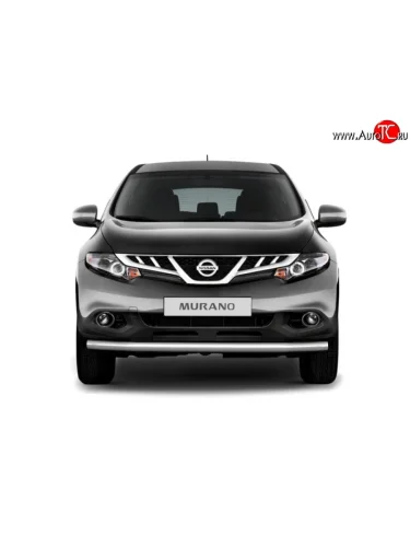 Одинарная защита переднего бампера диаметром 63 мм Petroil Tuning Nissan Murano  2 Z51 (2008-2011) дорестайлинг