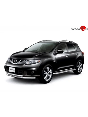 Двойная защита переднего бампера Petroil Tuning (из труб диаметрами по 63 мм) Nissan Murano  2 Z51 (2010-2016) рестайлинг