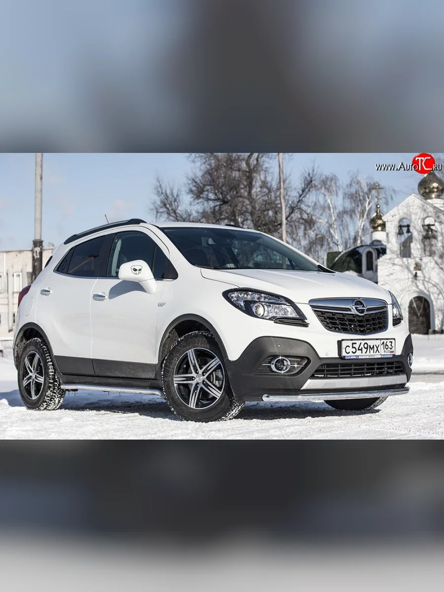 Одинарная защита переднего бампера диаметром 51 мм Petroil Tuning Opel Mokka  дорестайлинг (2012-2016) (привод: передний)  в Керчи Республика Крым