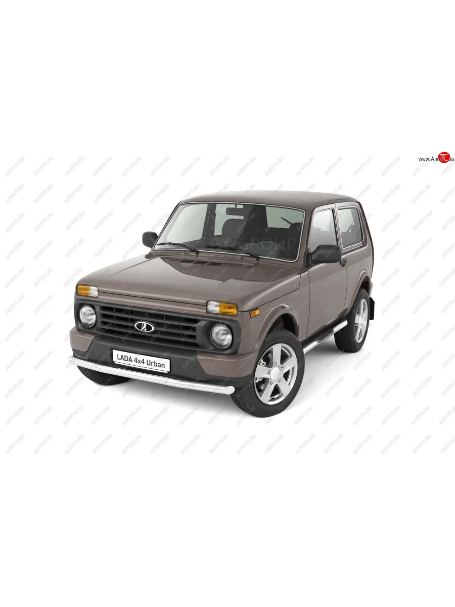 Защита порогов из трубы Ø63 мм с проступью Petroil Tuning  Лада ВАЗ  Нива 4х4  2121, нива 4х4 ( 2131,  2121) (Нержавеющая полированная сталь)  с доставкой в г. Керчь